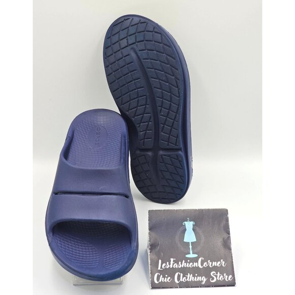OOfos OOriginal Men's Navy Blue Ooahh Sport Slide Sandals Size M9/Wo's 11 2636 - Picture 4 of 16